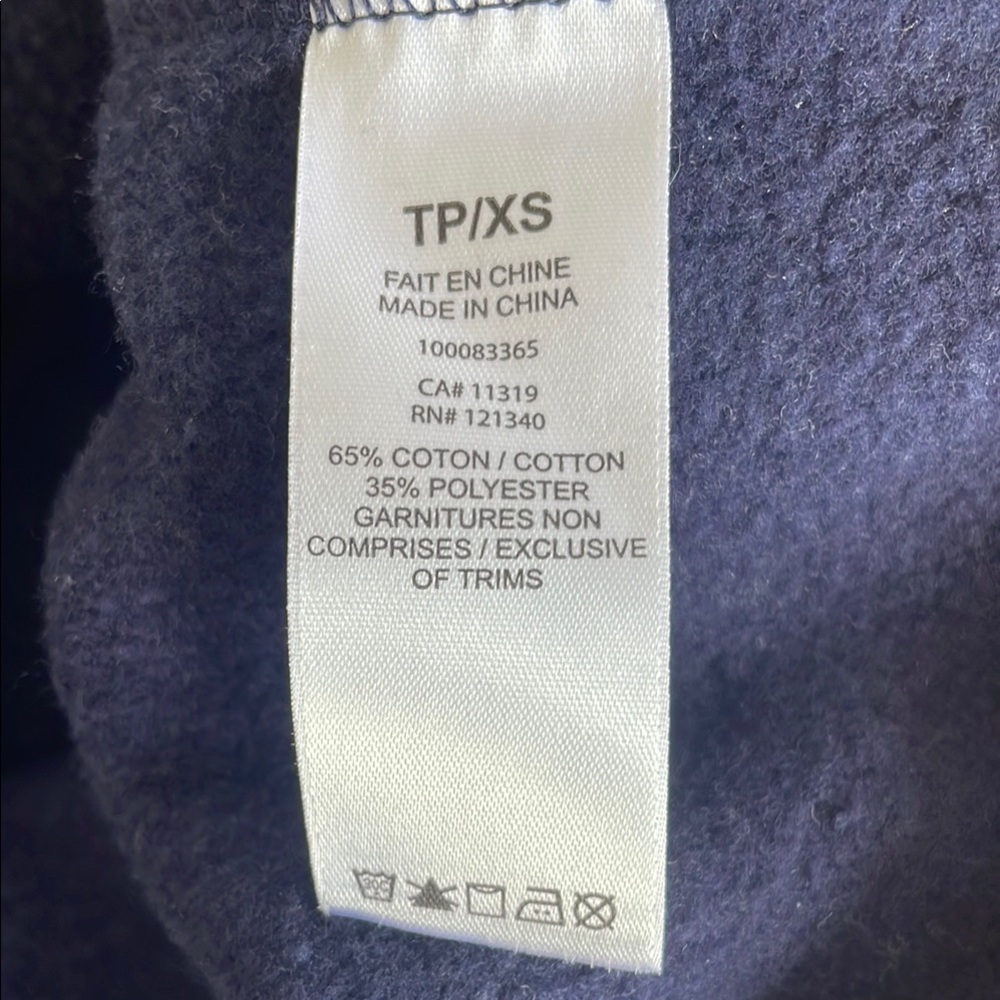 Garage Brooklyn NY 1991 Navy Varsity Sweatshirt XS V-Neck Retro Pullover - Picture 8 of 9
